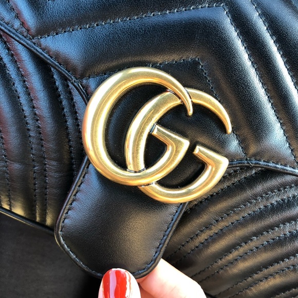 Authentic Gucci Marmont Black Small Lamb Skin NEW - Picture 4 of 8